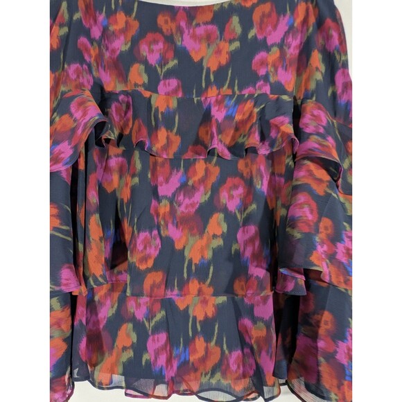 Ralph Lauren Womens Floral Ruffle Skirt Sz 12 Cottagecore Feminine Luxe Coquette - Picture 2 of 11